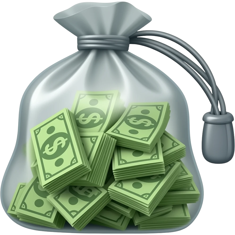 SAC DE SPORT REMPLI DE CASH emoji