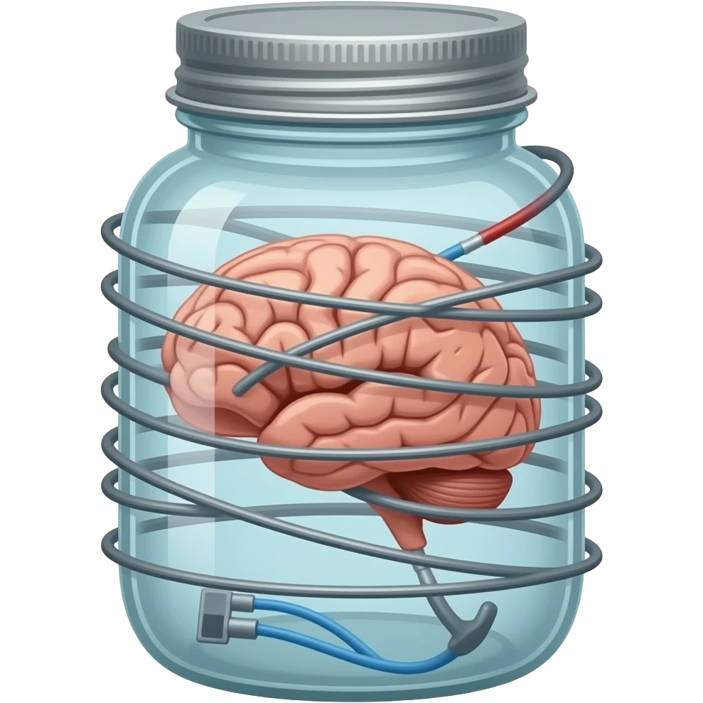 cinematic realistic - victorian style - a brain placed in medical preparations that is connected to an electrical circuit, a glass jar wrapped in high-voltage wires emoji