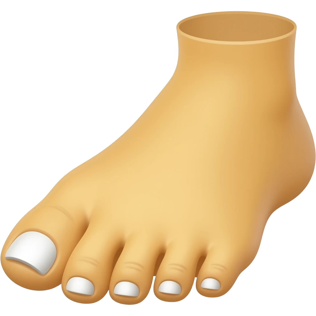 white toe nails on a yellow girl foot emoji