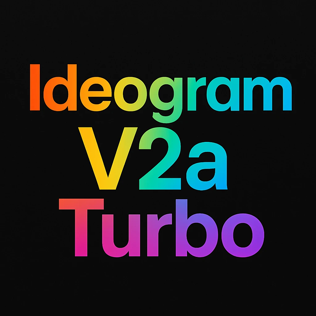 make a colorful text of "Ideogram V2a Turbo", black background emoji