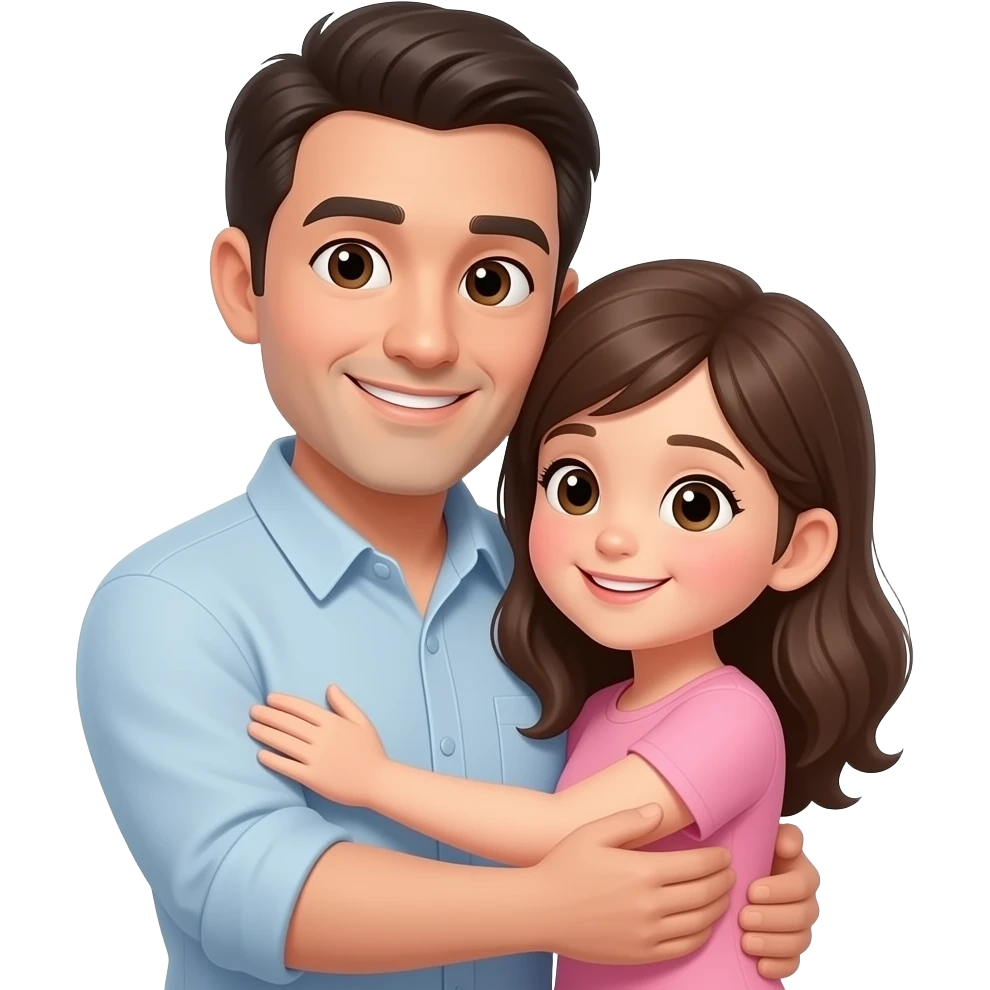 dad n daughter hugging emoji