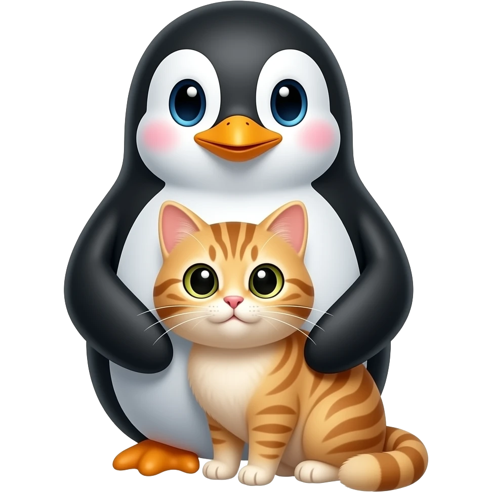 A penguin with a pet cat emoji