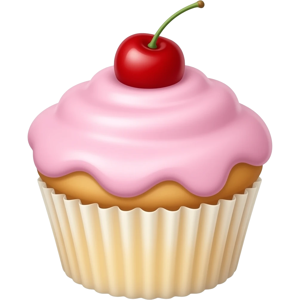 Cupcake with pink icing emoji