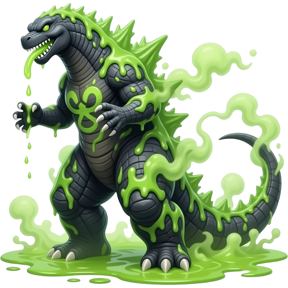 Create a toxic his body toxic liquid godzilla  more emoji
