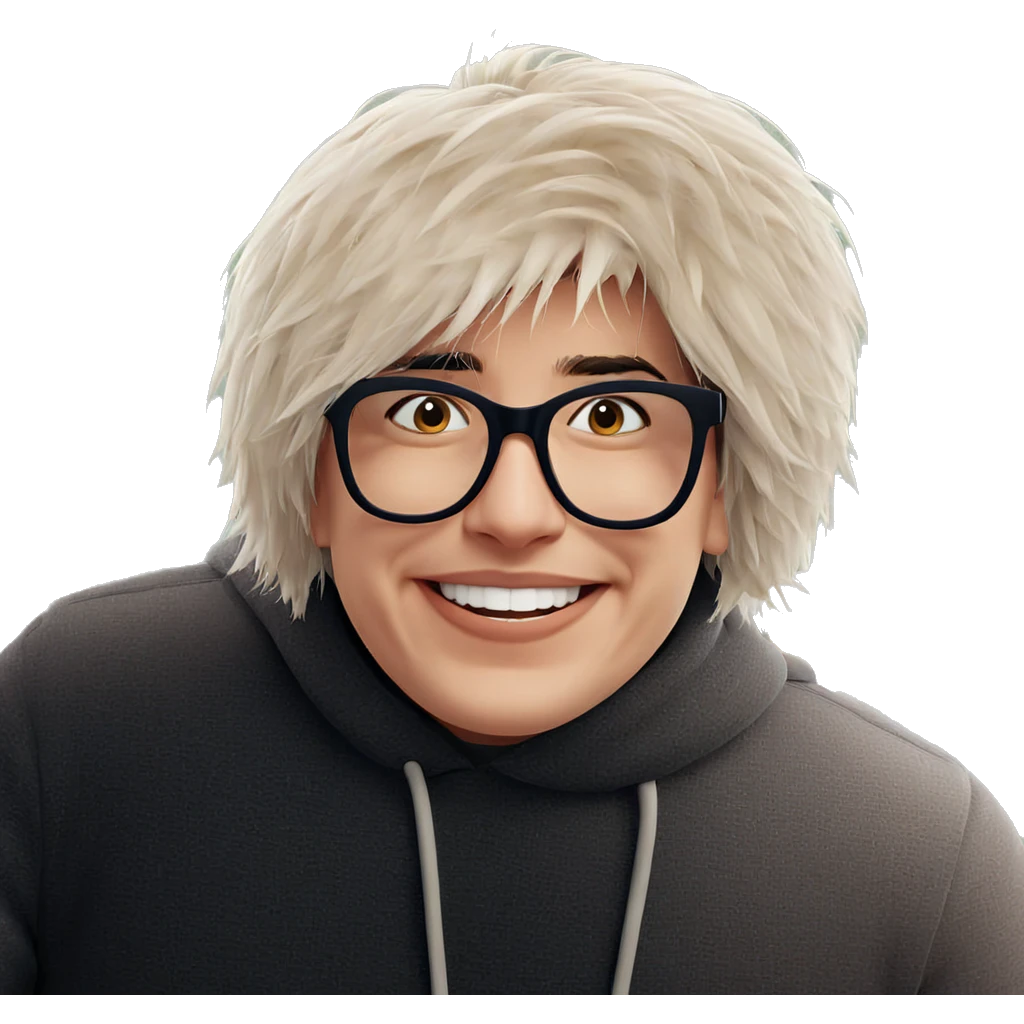 happy boy with glasses emoji