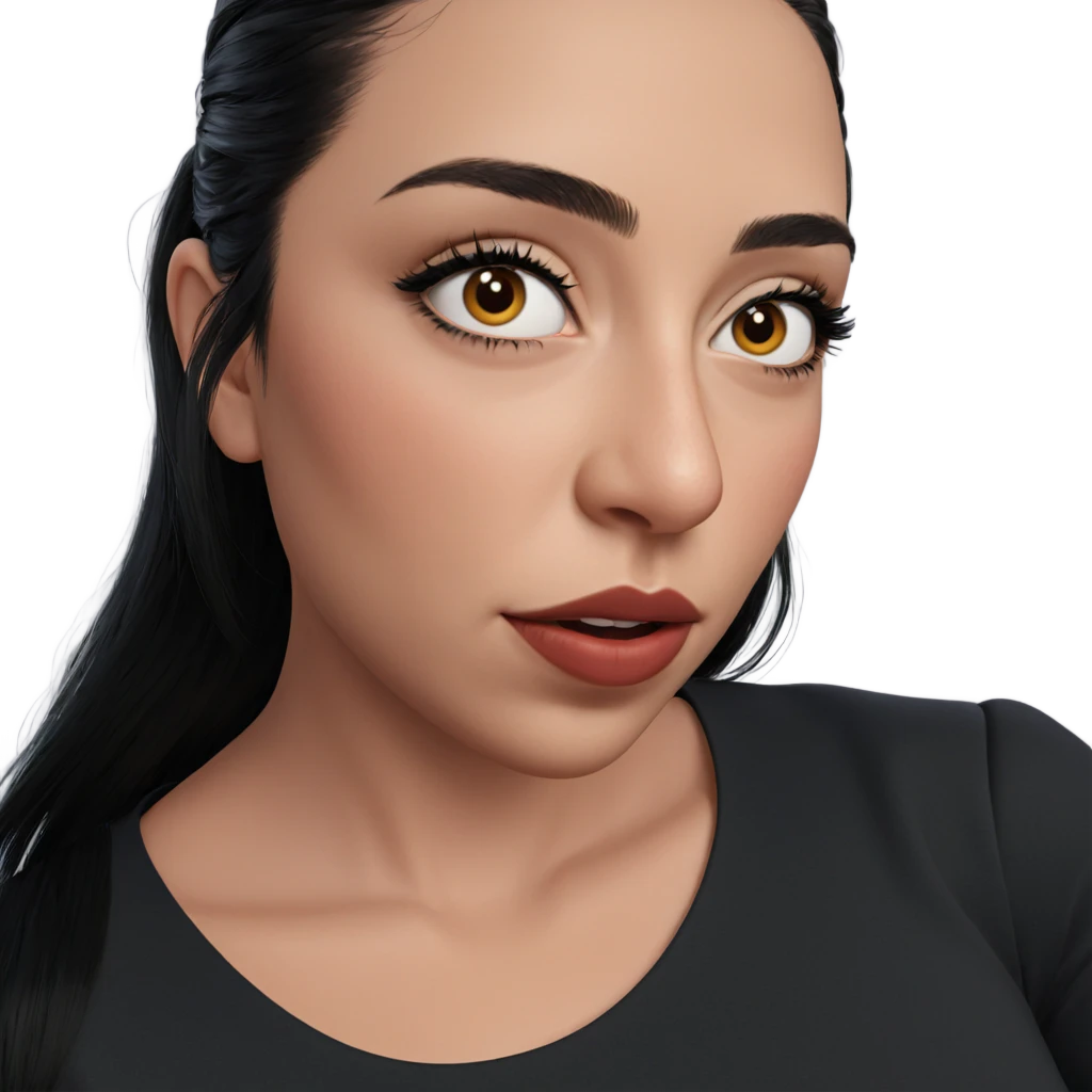black-haired girl portrait closeup emoji