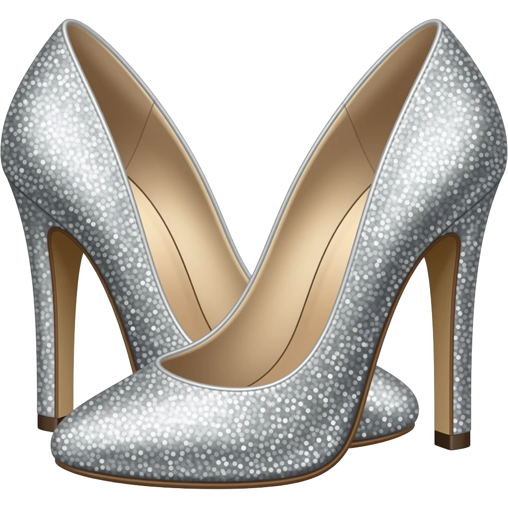 Silver glitter high heels emoji