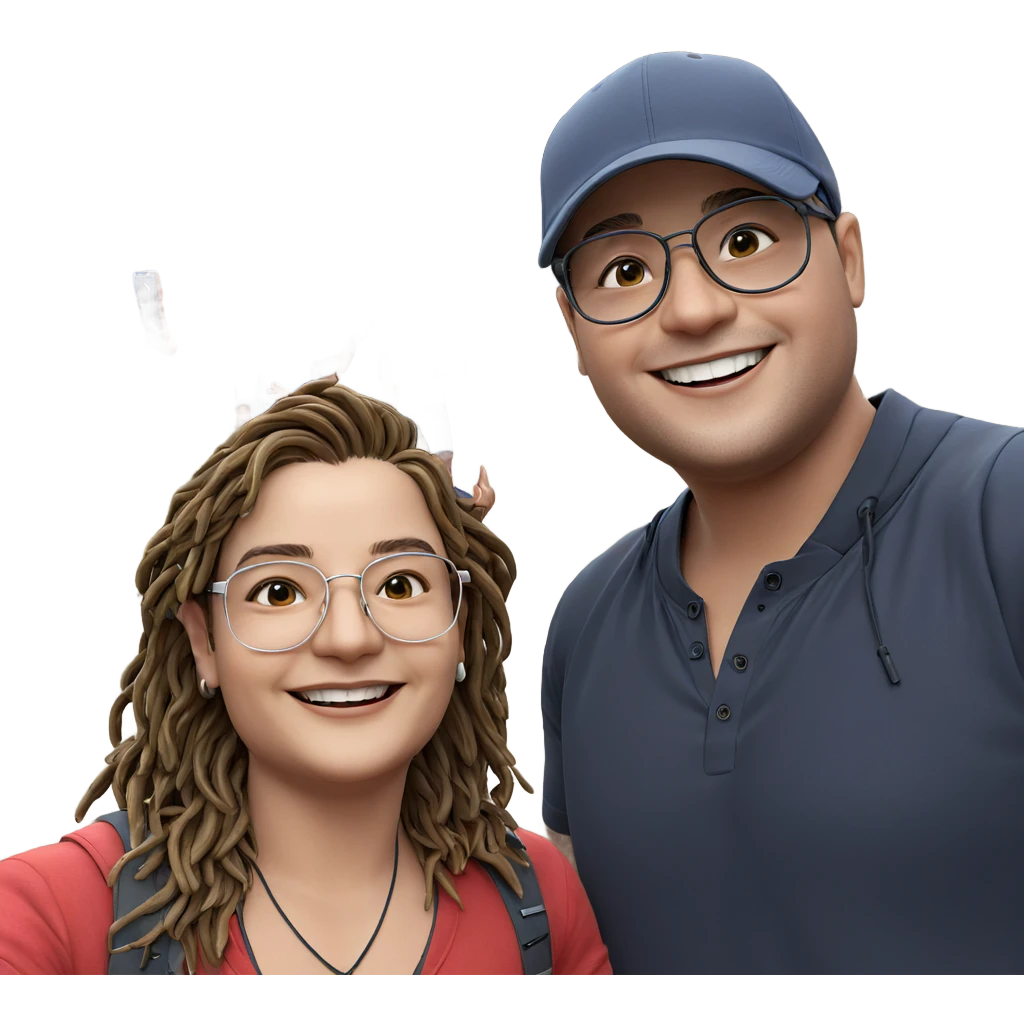 smiling boys outdoors with accessories emoji