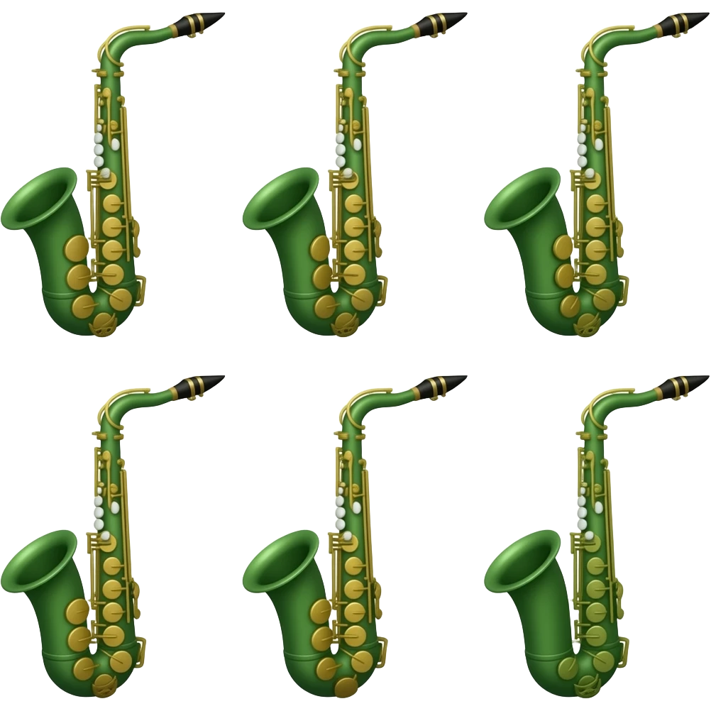 6 green saxophones emoji