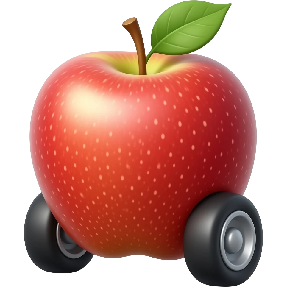 apple on wheels emoji
