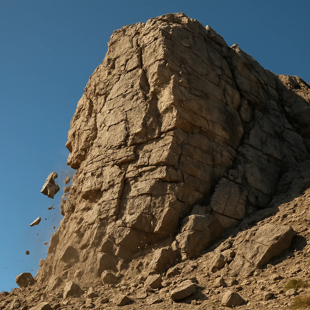 flaking off the rock face emoji