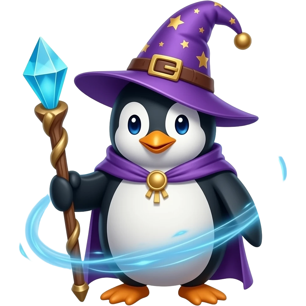 Penguin Wizard emoji