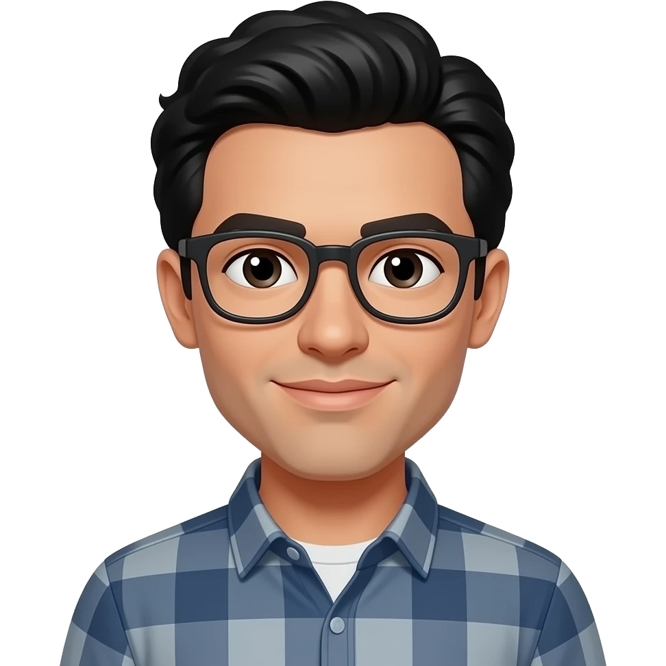 white guy with black curly hair and glasses emoji