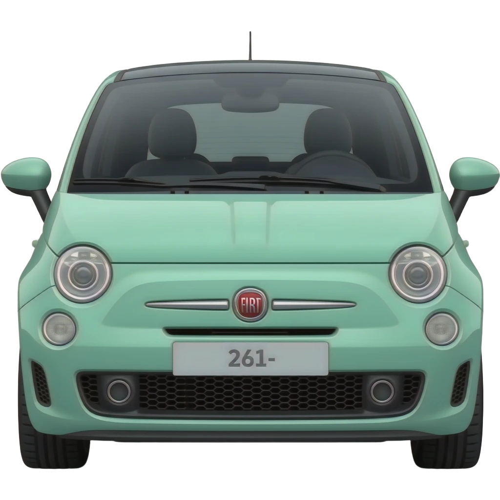 mint green fiat 500 twinair GT-261-V emoji