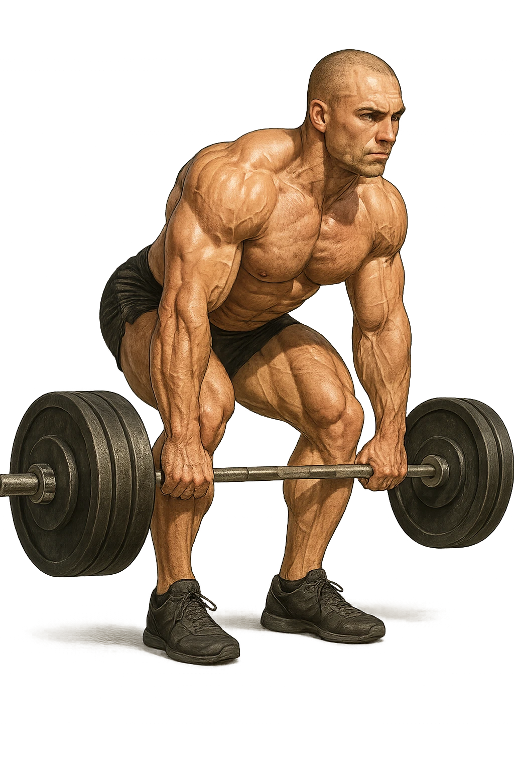 bodybuilder che fa stacco con bilanciere emoji
