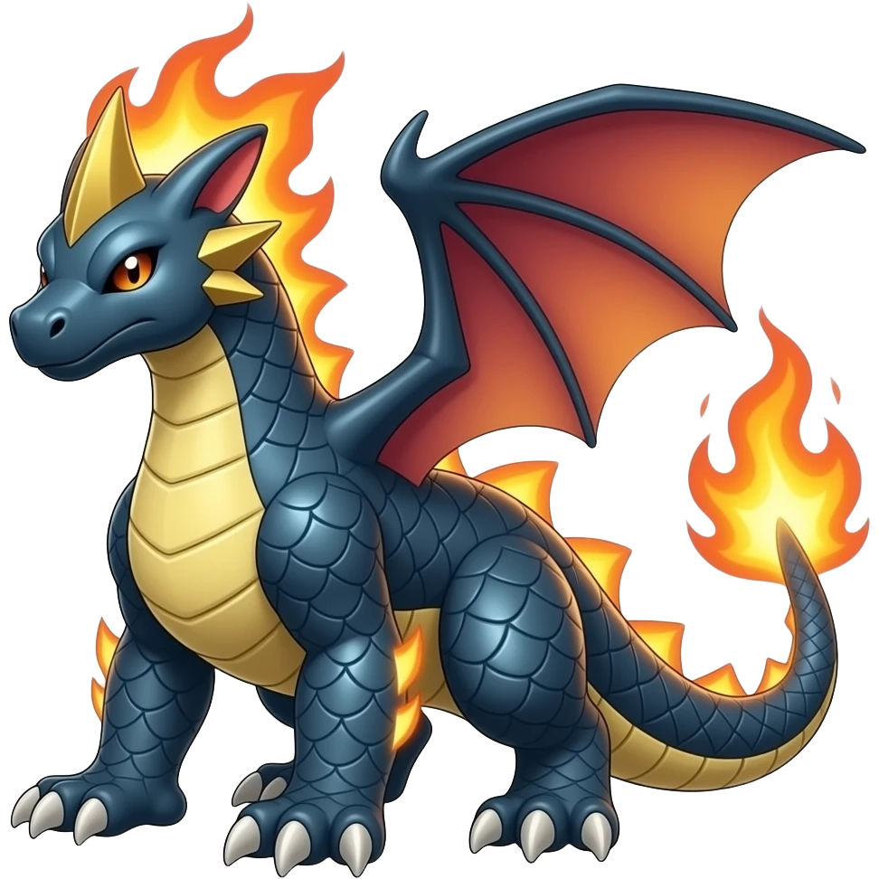 Garchomp-Veemon-Digimon-Latias-Peppercat-Pokémon-Flamedramon-fusion-animal-hybrid-creature, Full body emoji