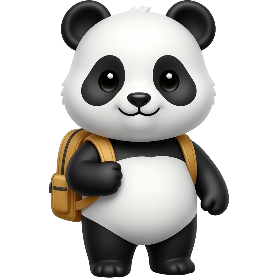 cute panda with BackPack emoji