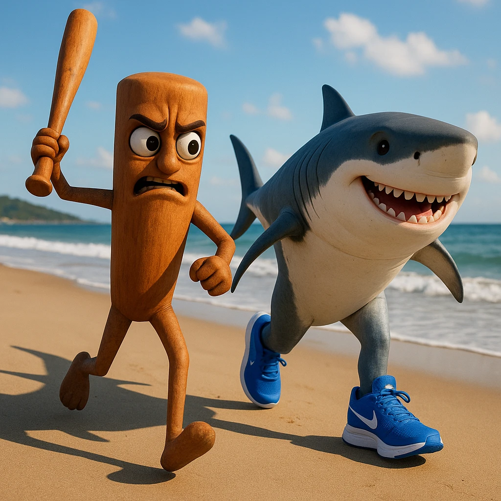 create this image with 4 different emotion to each of them .CREATE ONE WHERE THE ONE WITH THE STICK IS BEATING THE OTHER. AND THE OTHER ONE WITH HAPPY EMOTION 
 emoji