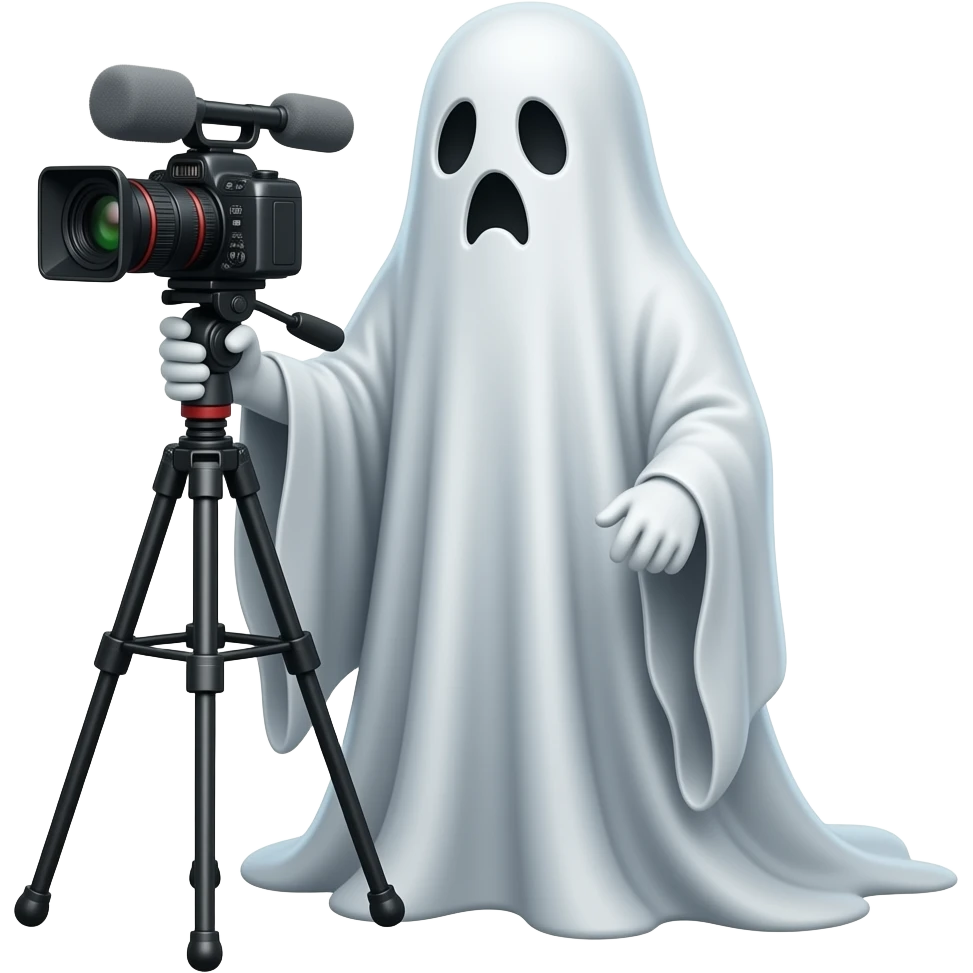 Haunting realistic ghost  recoding a video emoji