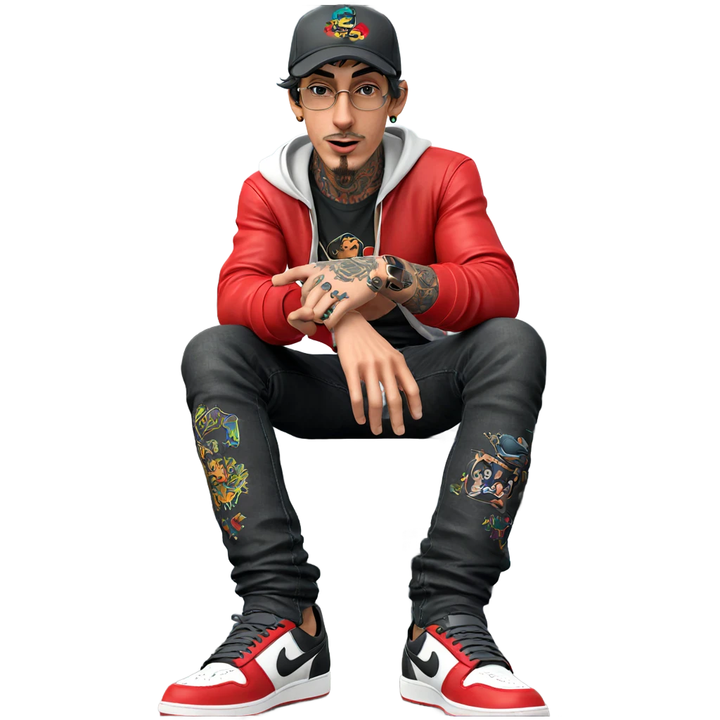 casual style with tattooed male emoji