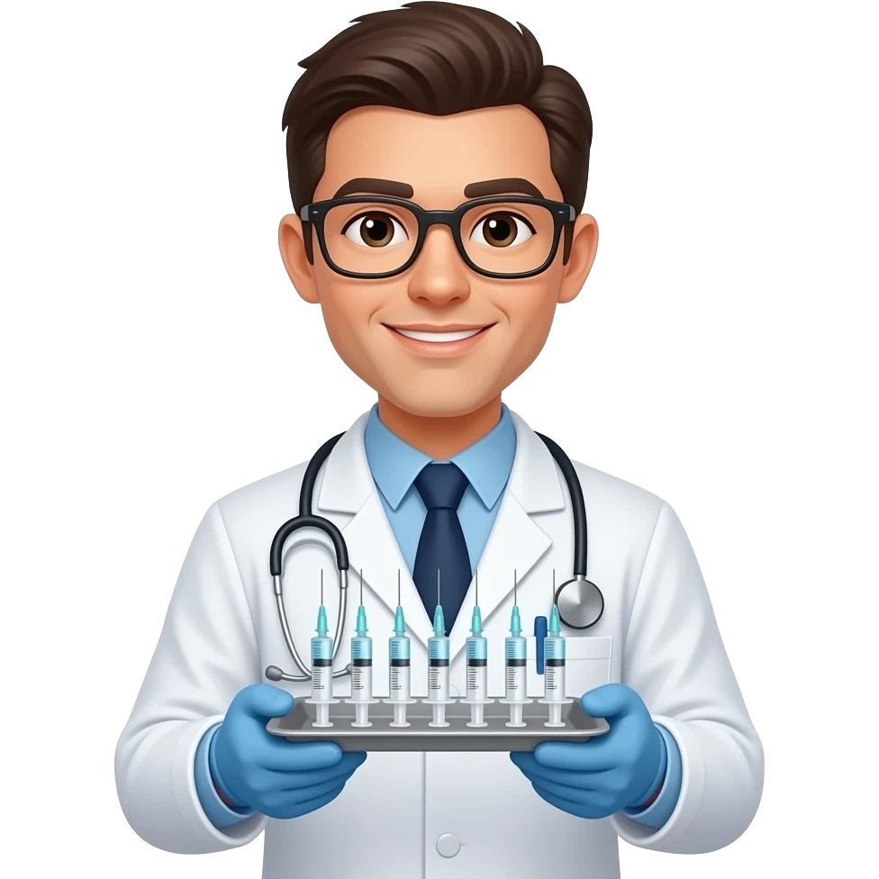 dermatologist holding syringes emoji