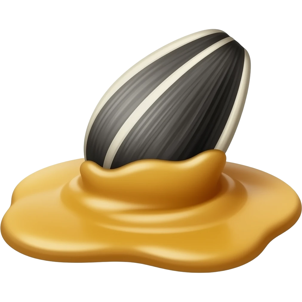 sunflower nut melting into nut butter emoji