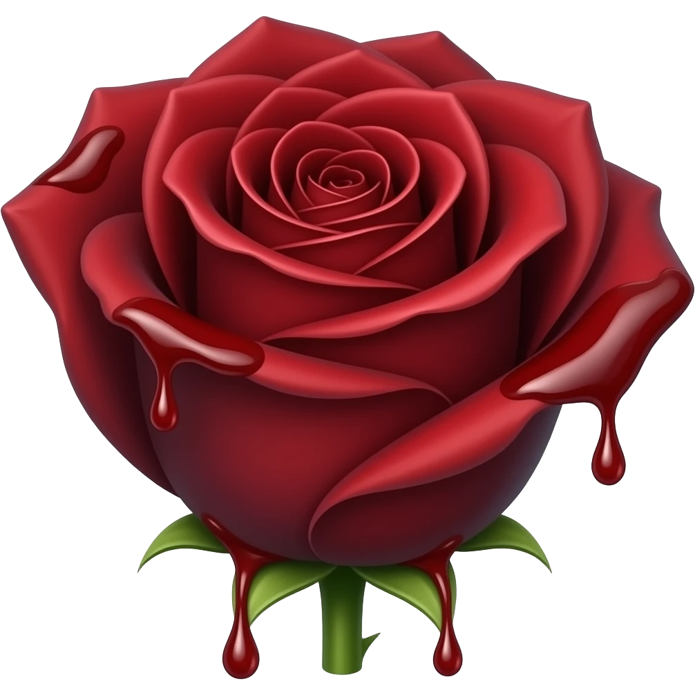 Rose dripping dark blood emoji