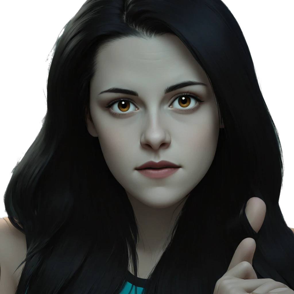black haired girl portrait emoji