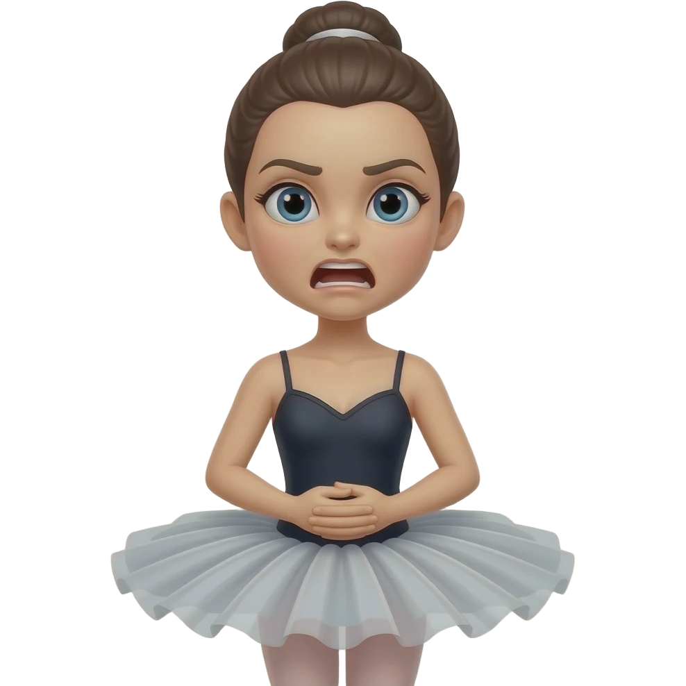 Ballet Dancer's stomach growling emoji