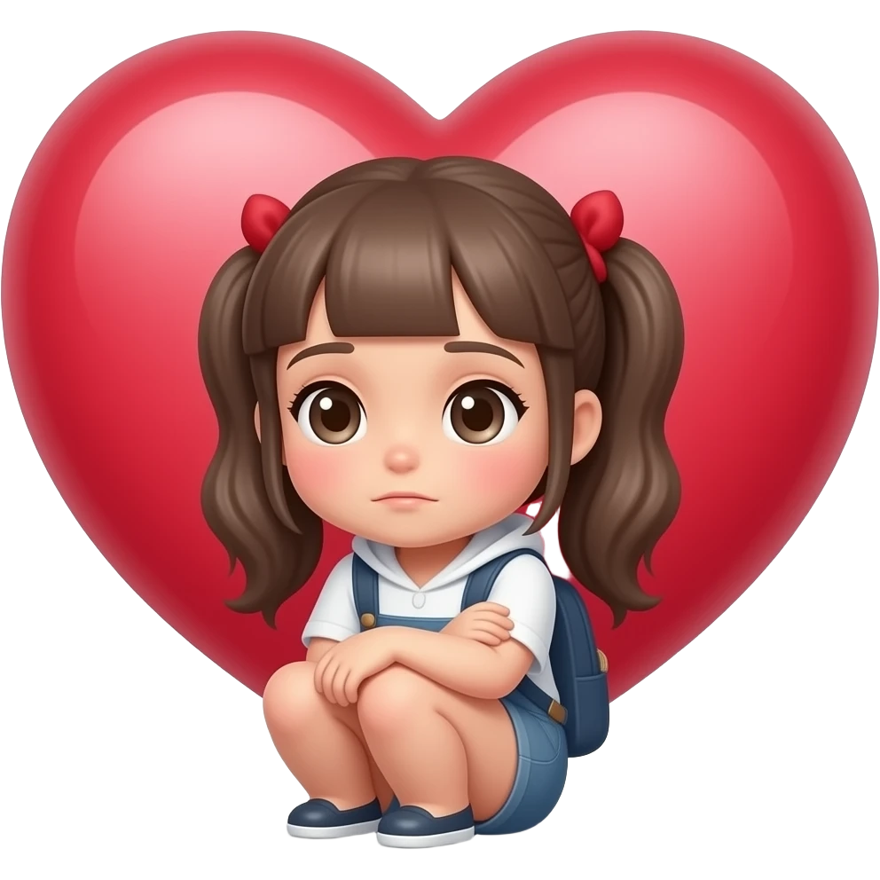 Shy Emoji carrying heart emoji