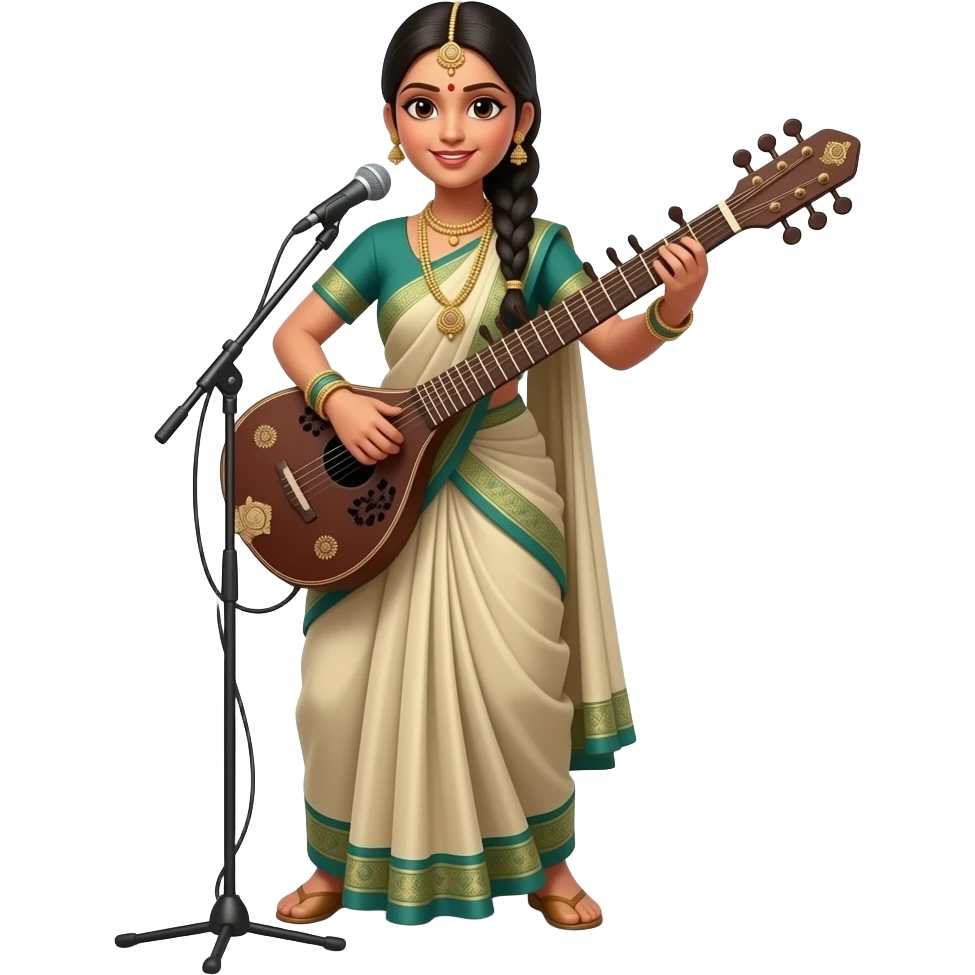 Indian Classical music singing emoji
