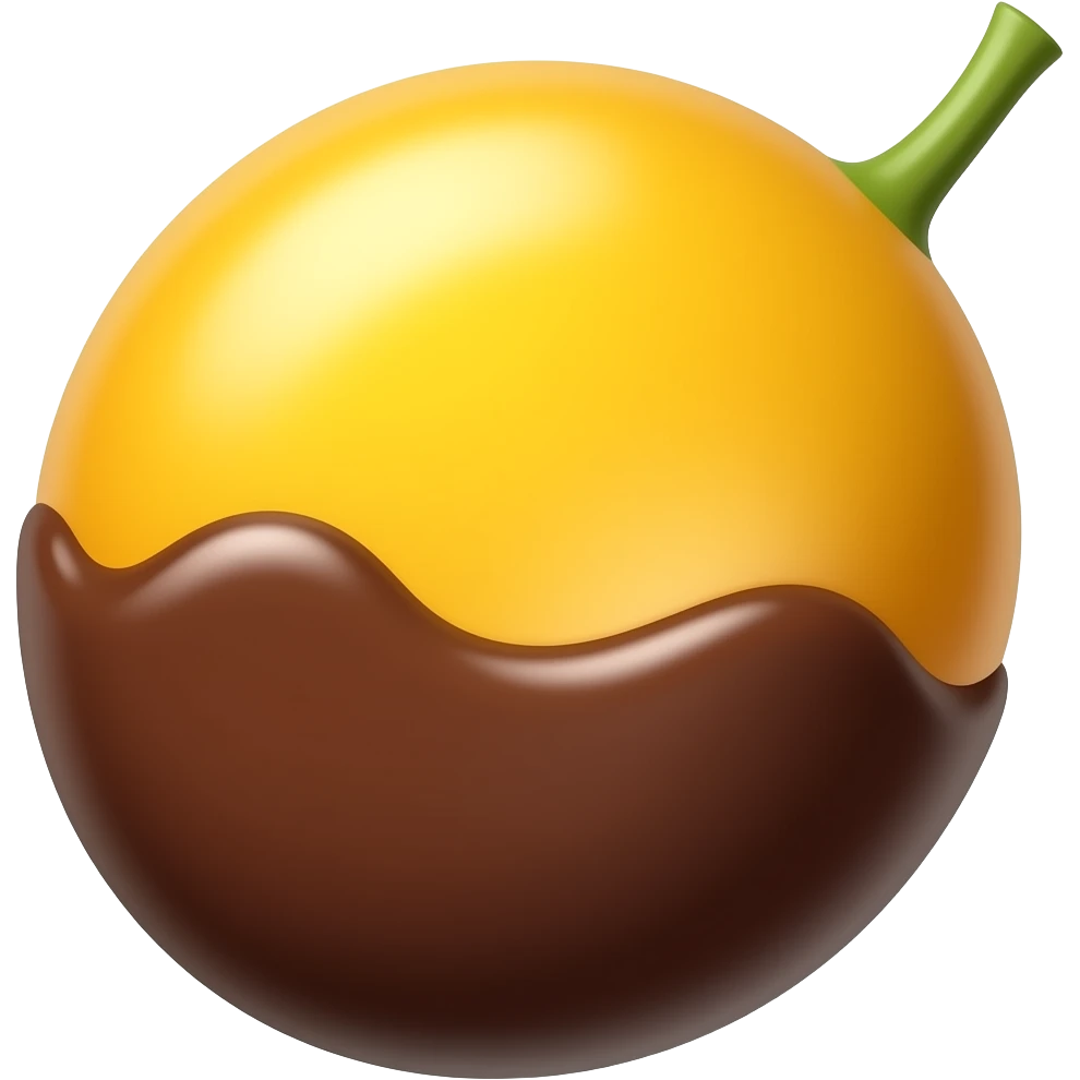 passion fruit yellow with chocolate emoji