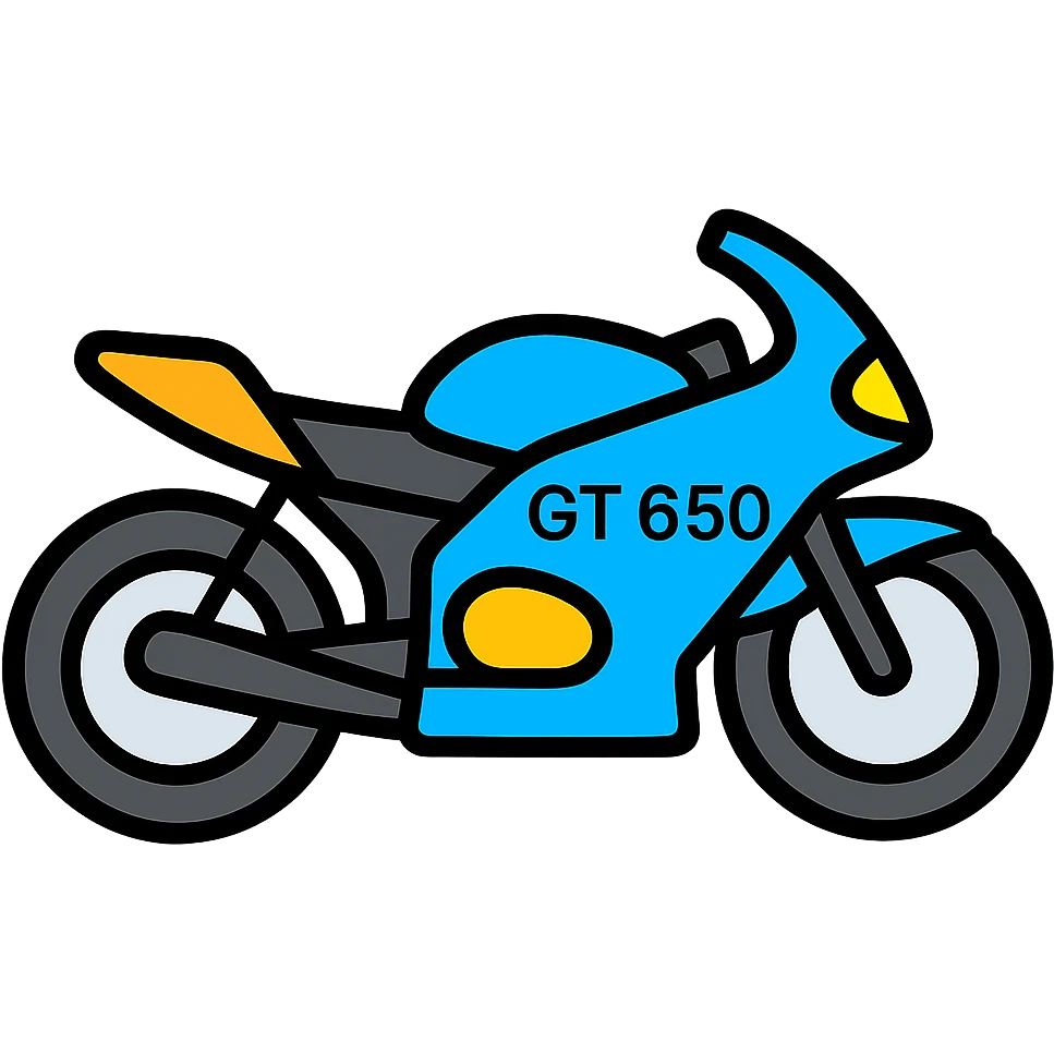 blue GT 650 motorcycle icon emoji