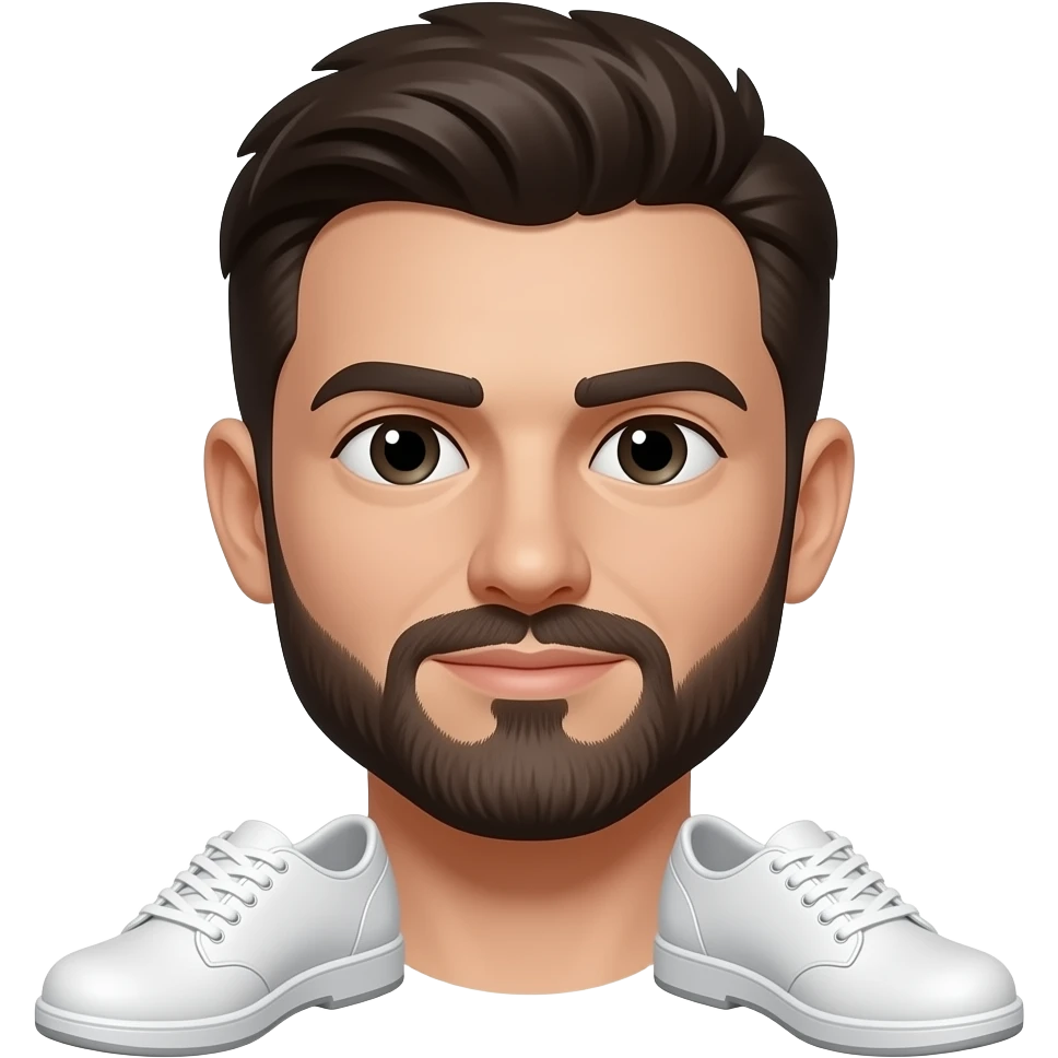 a man wearing white shoes emoji