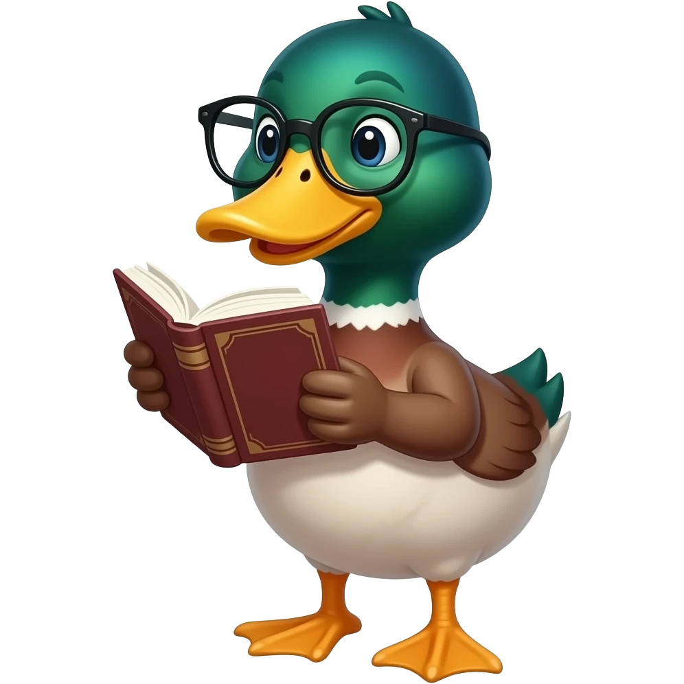 Duck studying emoji