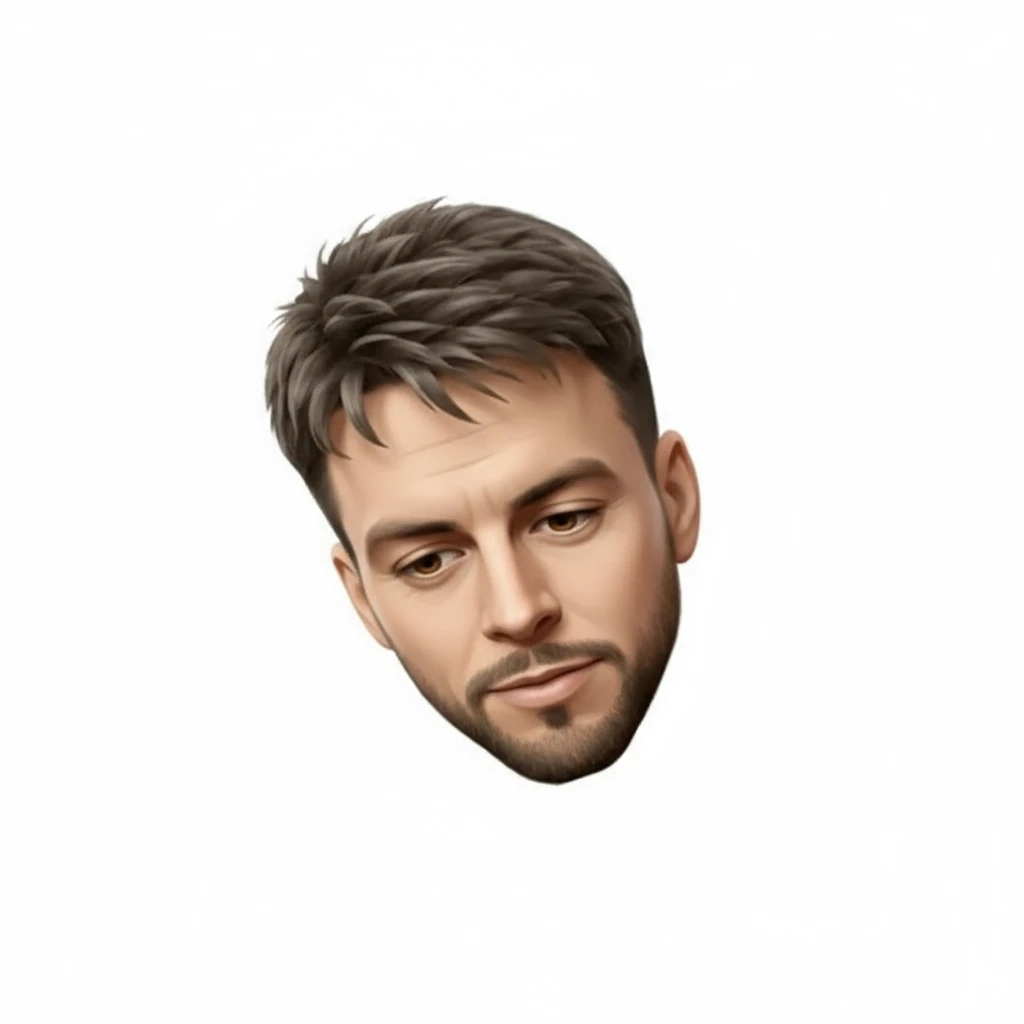 нарисуй этого человека, чтобы он смотрел на 45 градусов вниз, без фона emoji