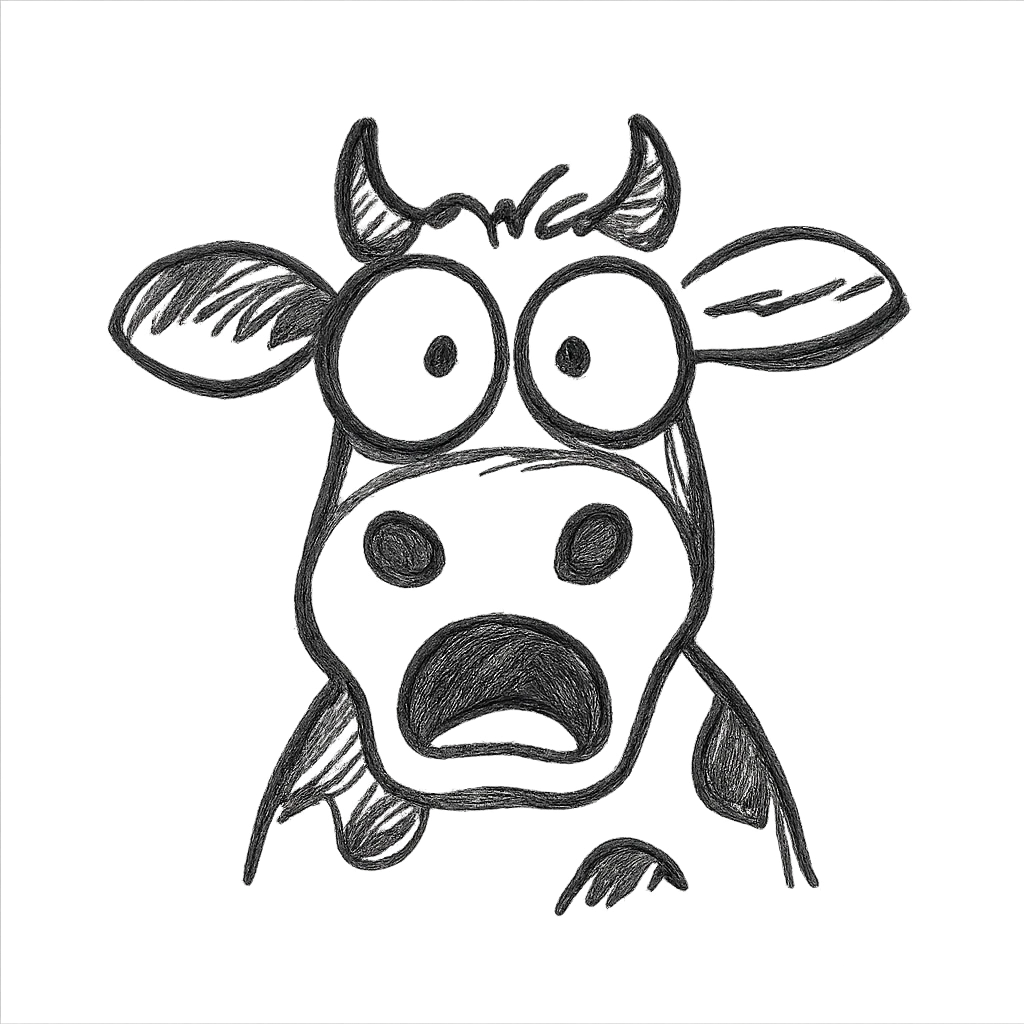very surprised cow emoji