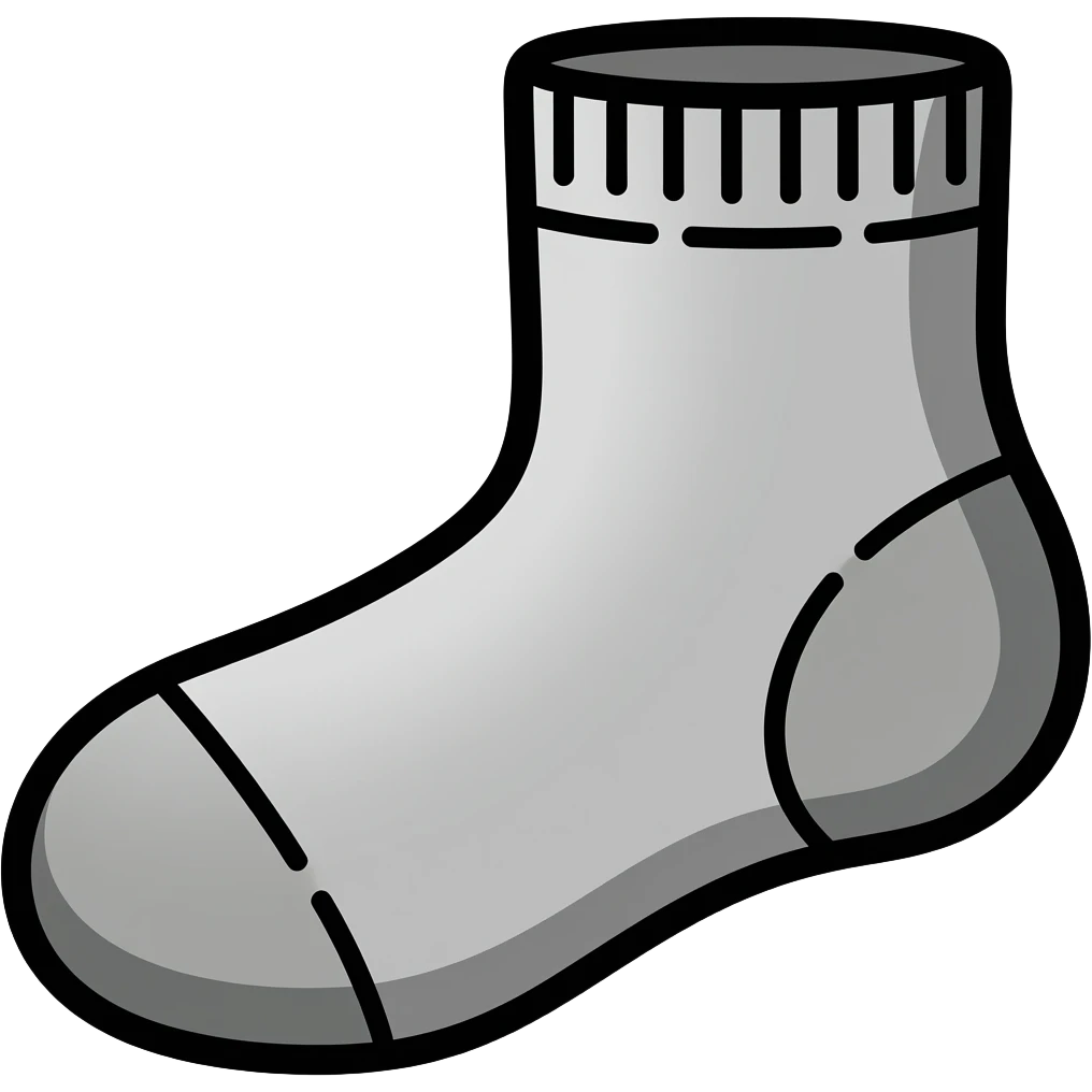 thick black outline, grey socks emoji, thick black outline, simple cartoon emoji