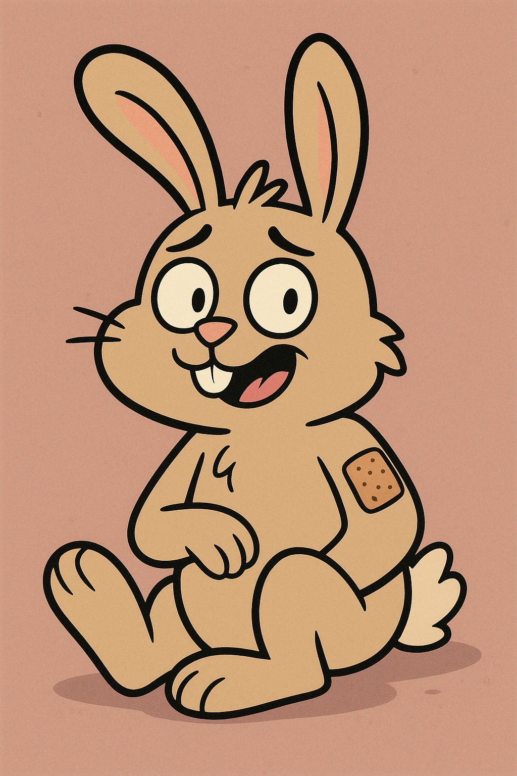 bunny with a bandage, cartoon style, playful expression emoji