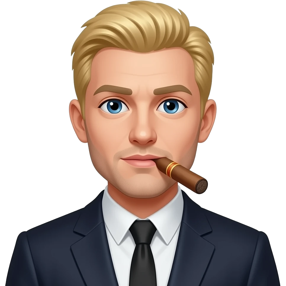 Blonde hair Guy smoking a cigar emoji