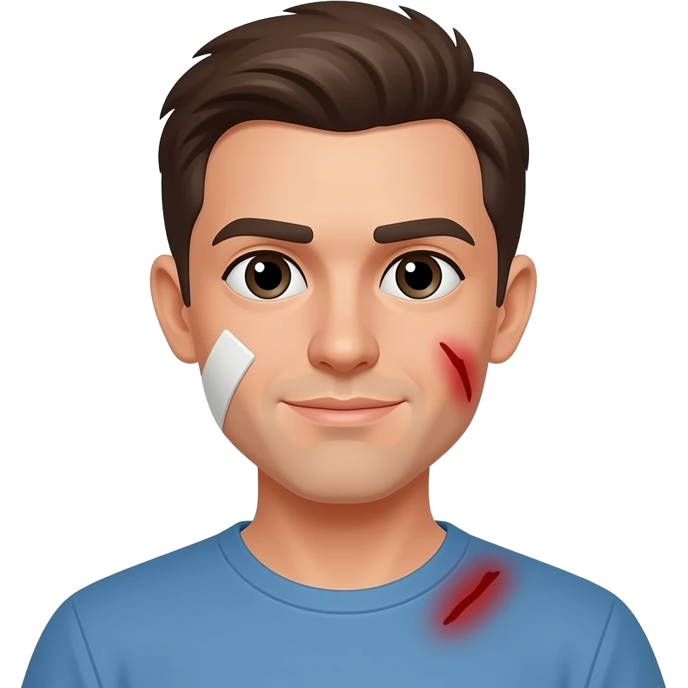 person with a minor wound with a bandage emoji