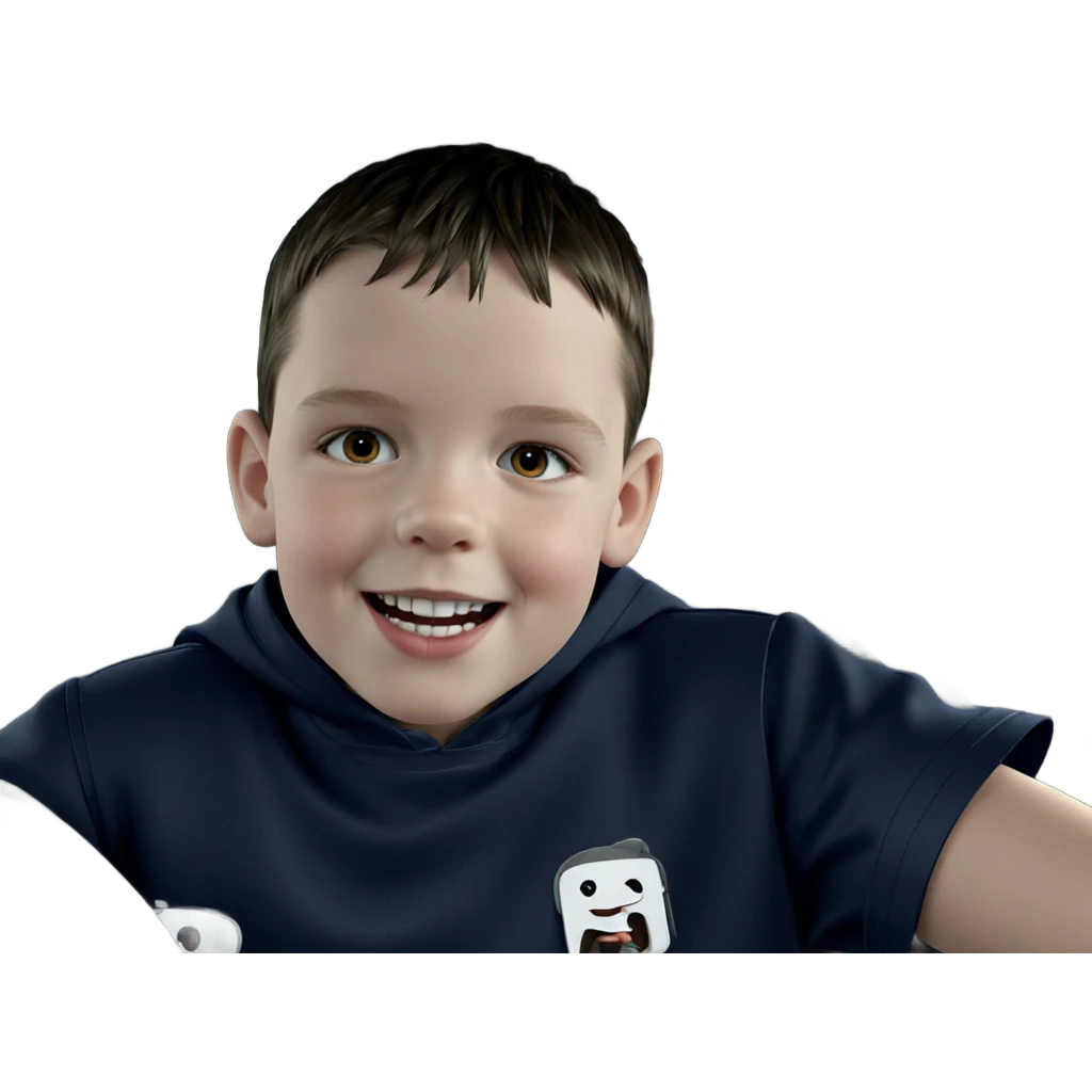 smiling boy in car interior emoji