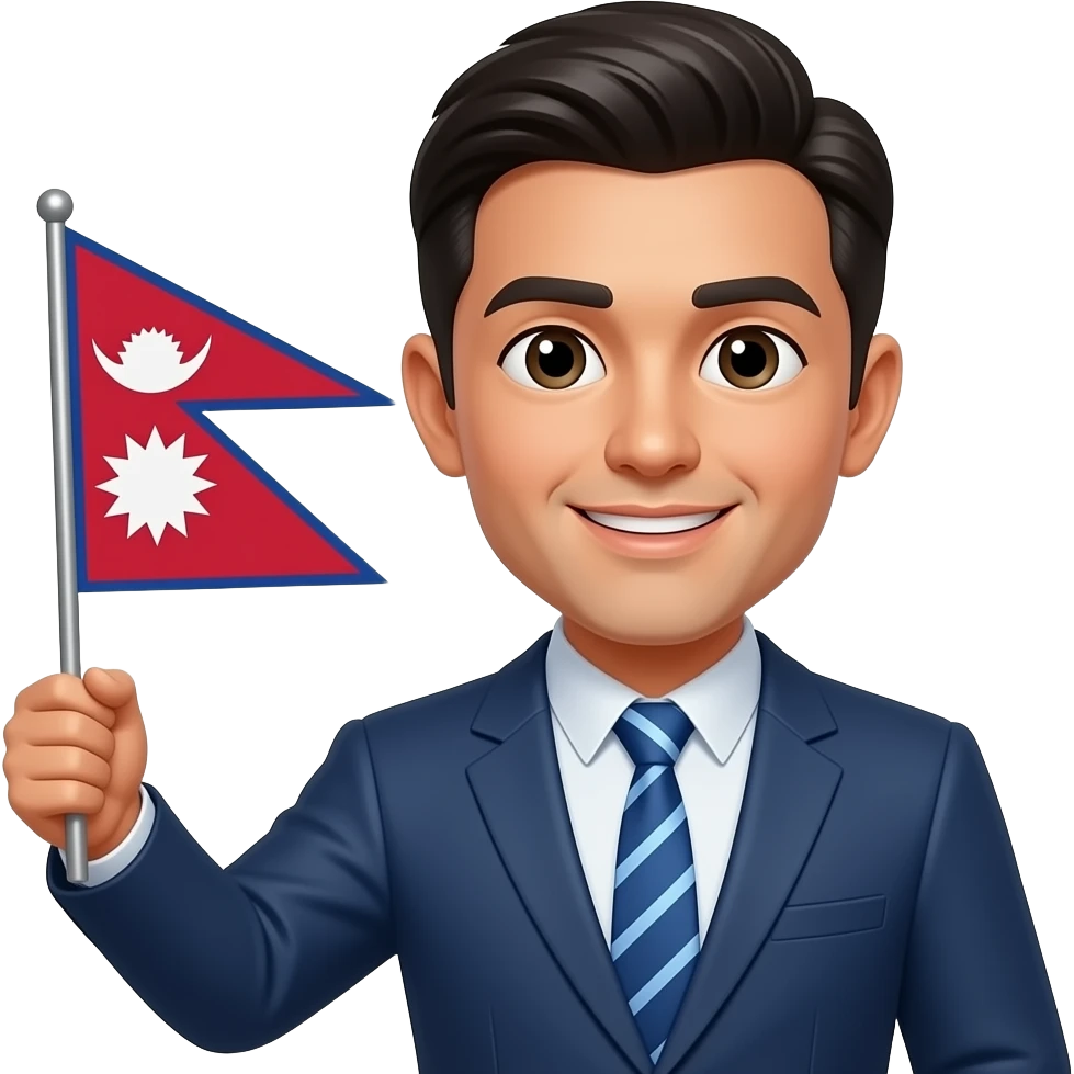 Make man holding nepali flag emoji