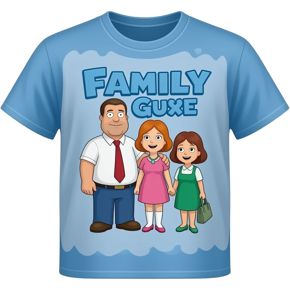 t-shirt emoji, cartoon style, dark colours, family guy emoji