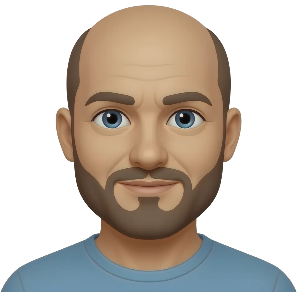 Slightly brown bald man with beard emoji