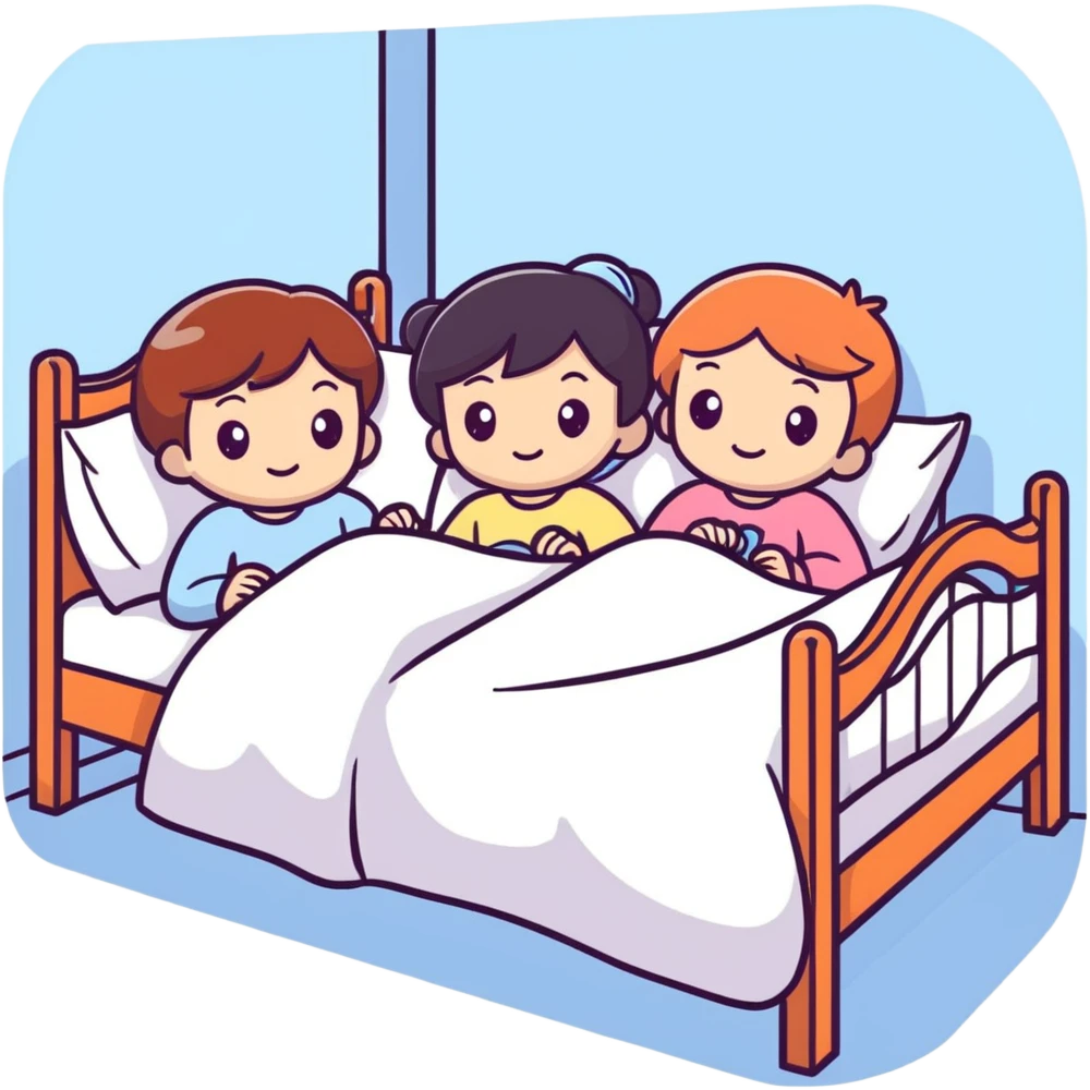 Girls in a bed
 emoji