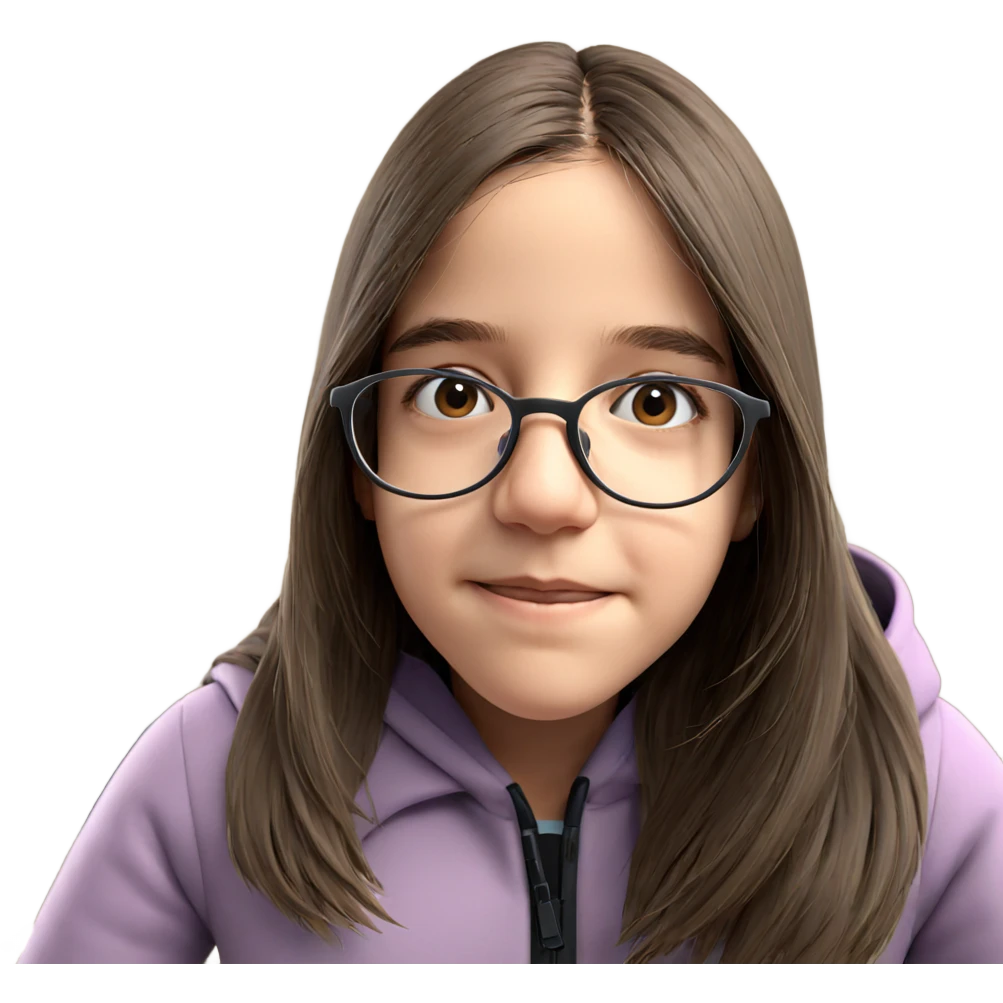 girl with glasses in focus emoji