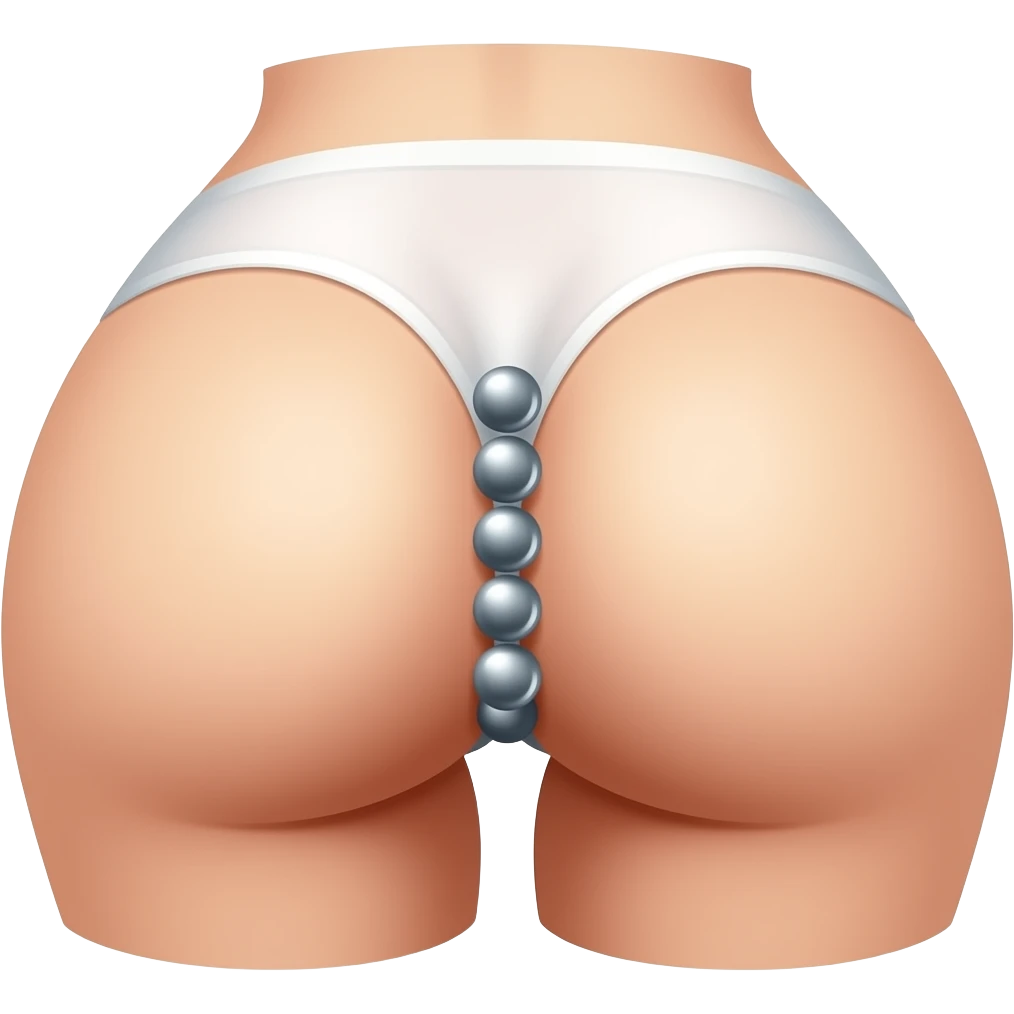 Anal beads inside a butt emoji