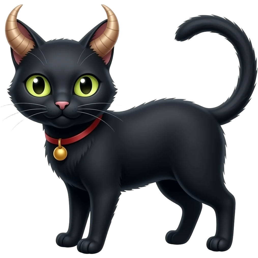 Witchy demon black cat emoji