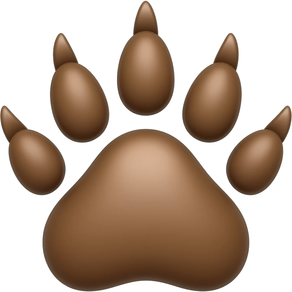 Brown wolf paw emoji